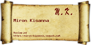 Miron Kisanna névjegykártya